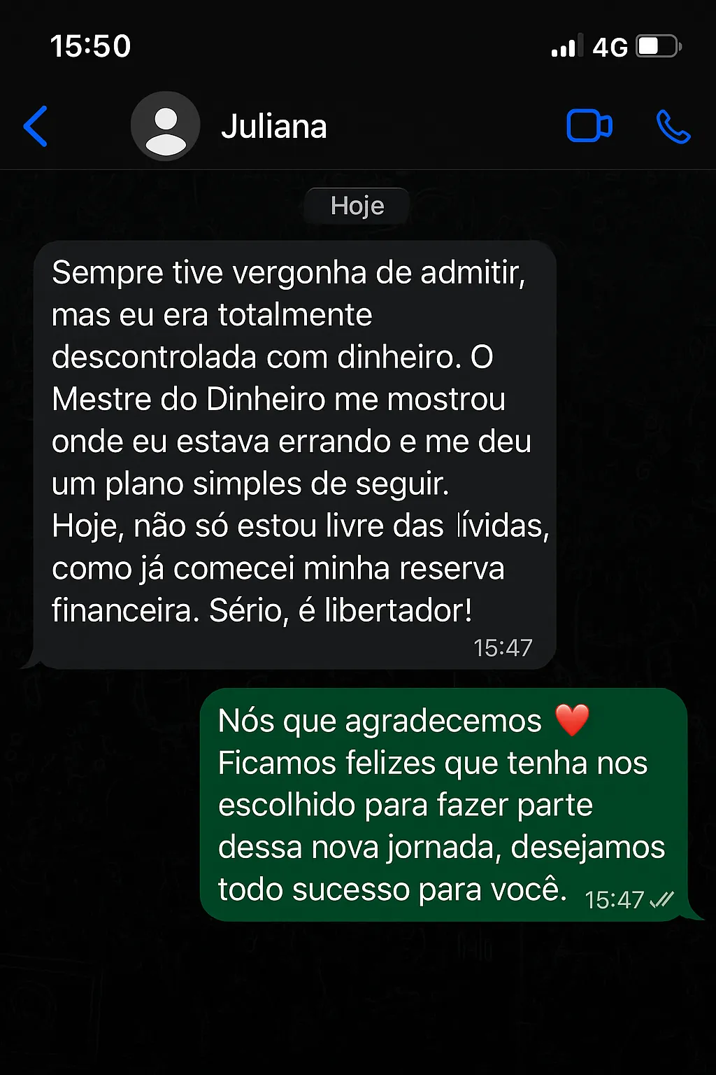 Conversa sobre finanças e gratidão